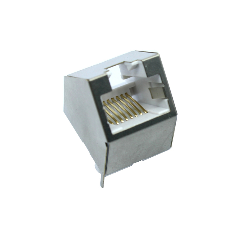 网口插座 RJ45-8P/8C 52C 斜口侧插 带屏蔽 白色